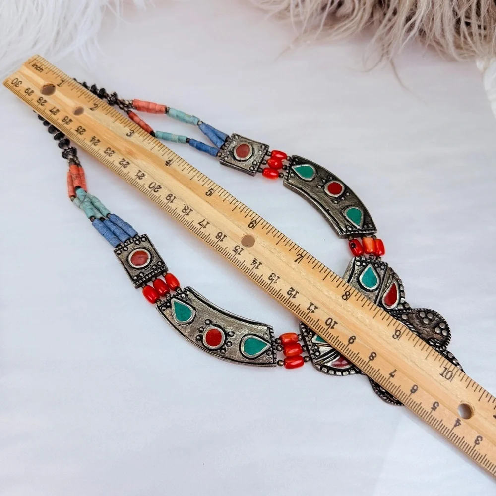 Bohemian chic southwestern style Colorful Statement Necklace